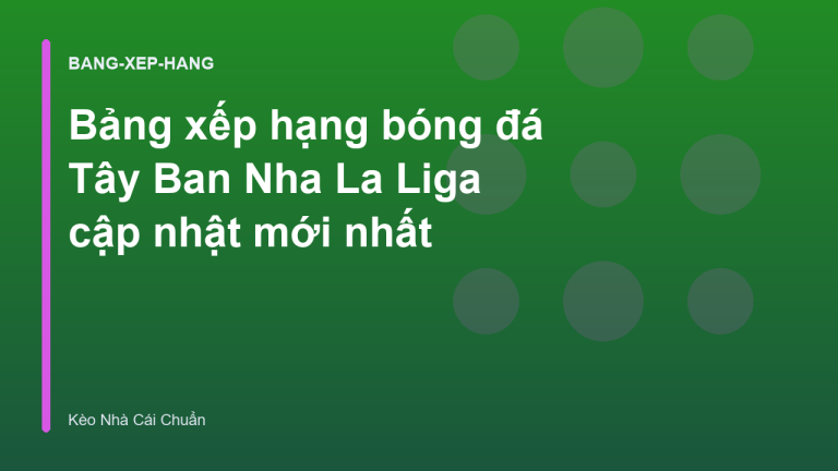 Bảng xếp hạng bóng đá Tây Ban Nha La Liga cập nhật mới nhất