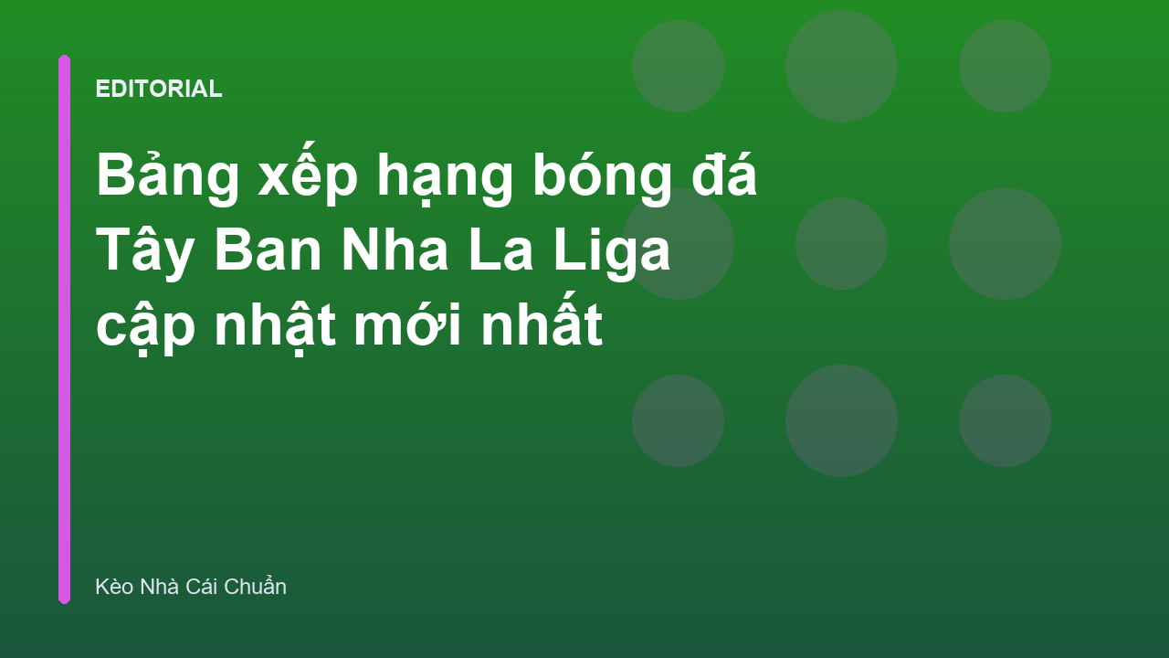 Bảng xếp hạng bóng đá La Liga mới nhất